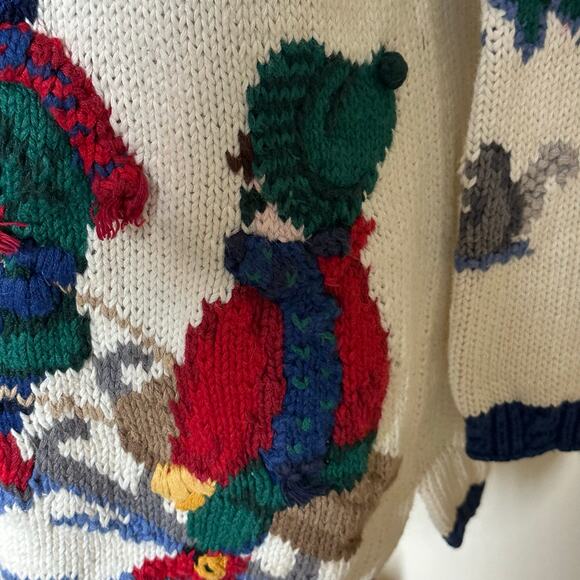 Vintage Signatures by Northern Isles Snowman Hand Knitted Sweater Sz L - Picture 10 of 15